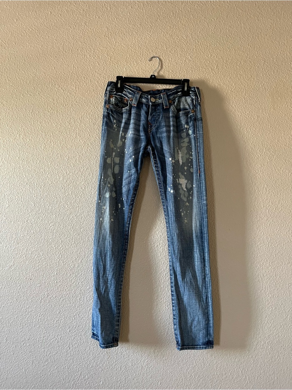 True Religion Brianna Jeans Women’s 28 Paint Splat Button Fly
